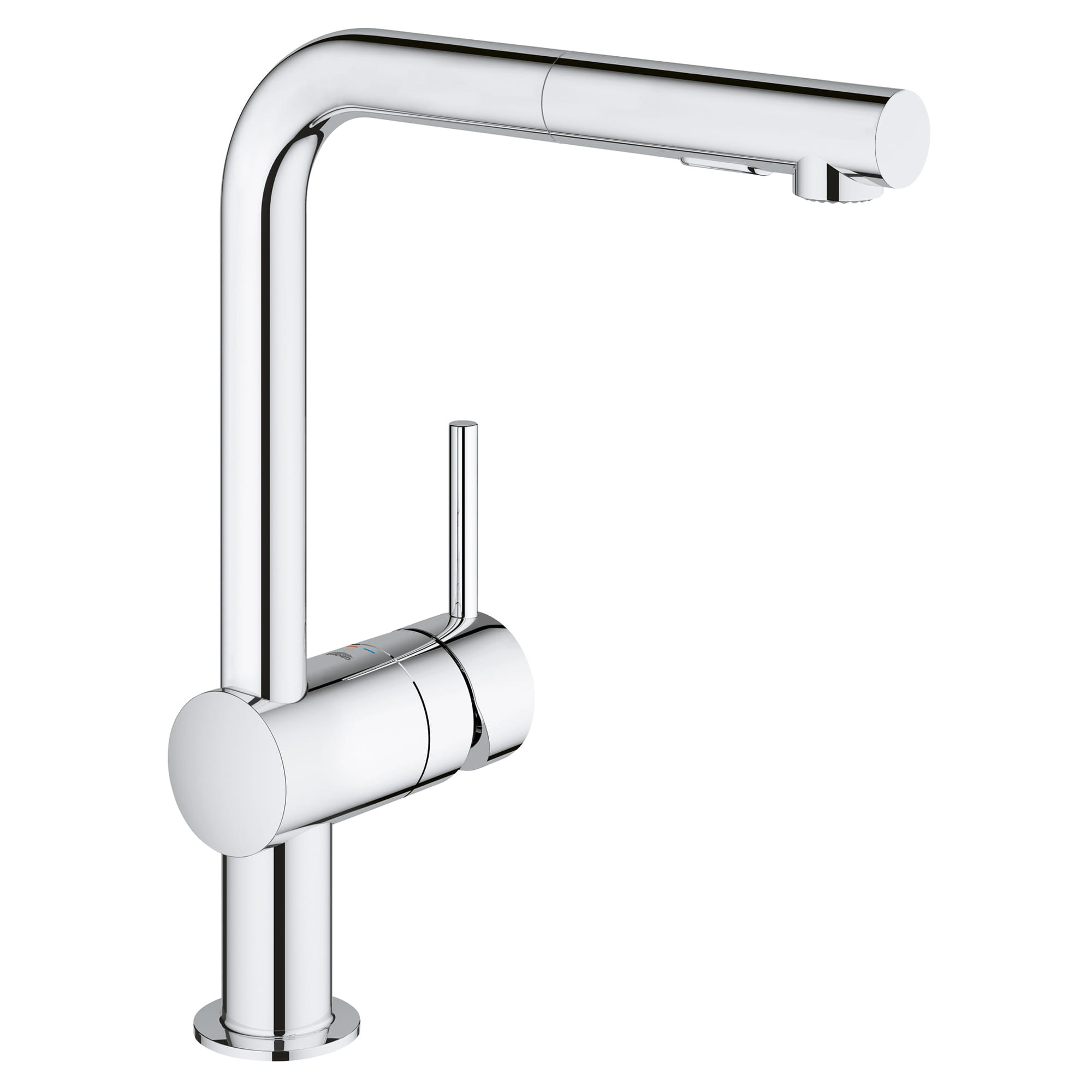 Single Handle Pull Out Kitchen Faucet Dual Spray 175 GPM GROHE CHROME